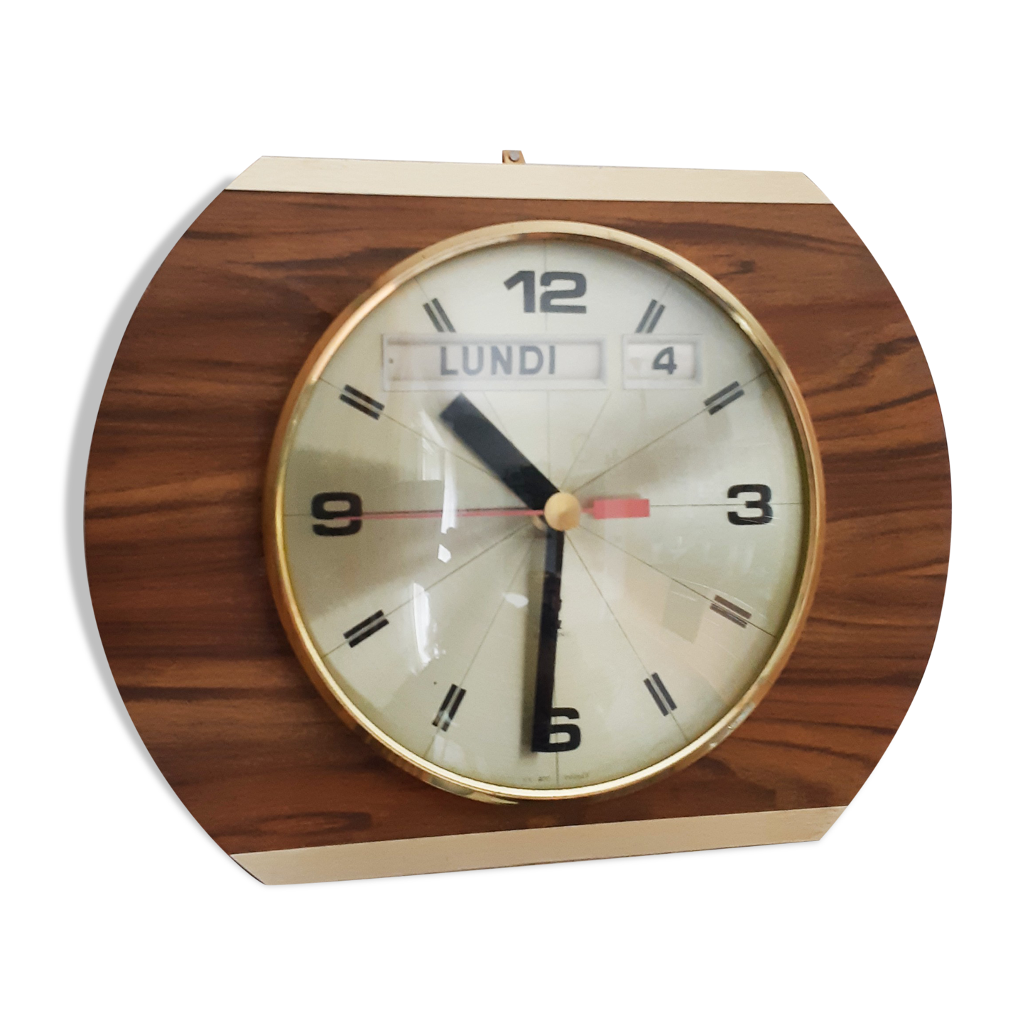 Vintage Jaz clock in formica and brass