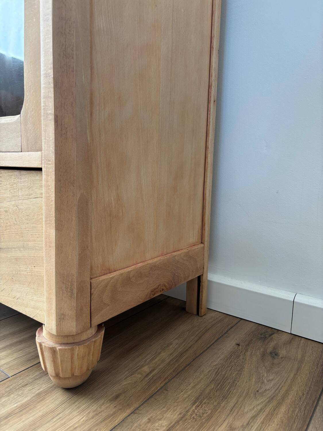 Renovated Parisian art deco solid wood display case