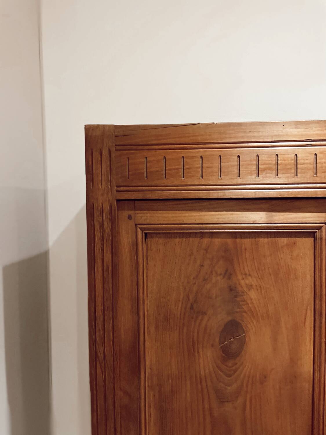 Vintage raw wood cabinet shelves and wardrobe