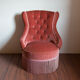 Fauteuil crapaud velours rose