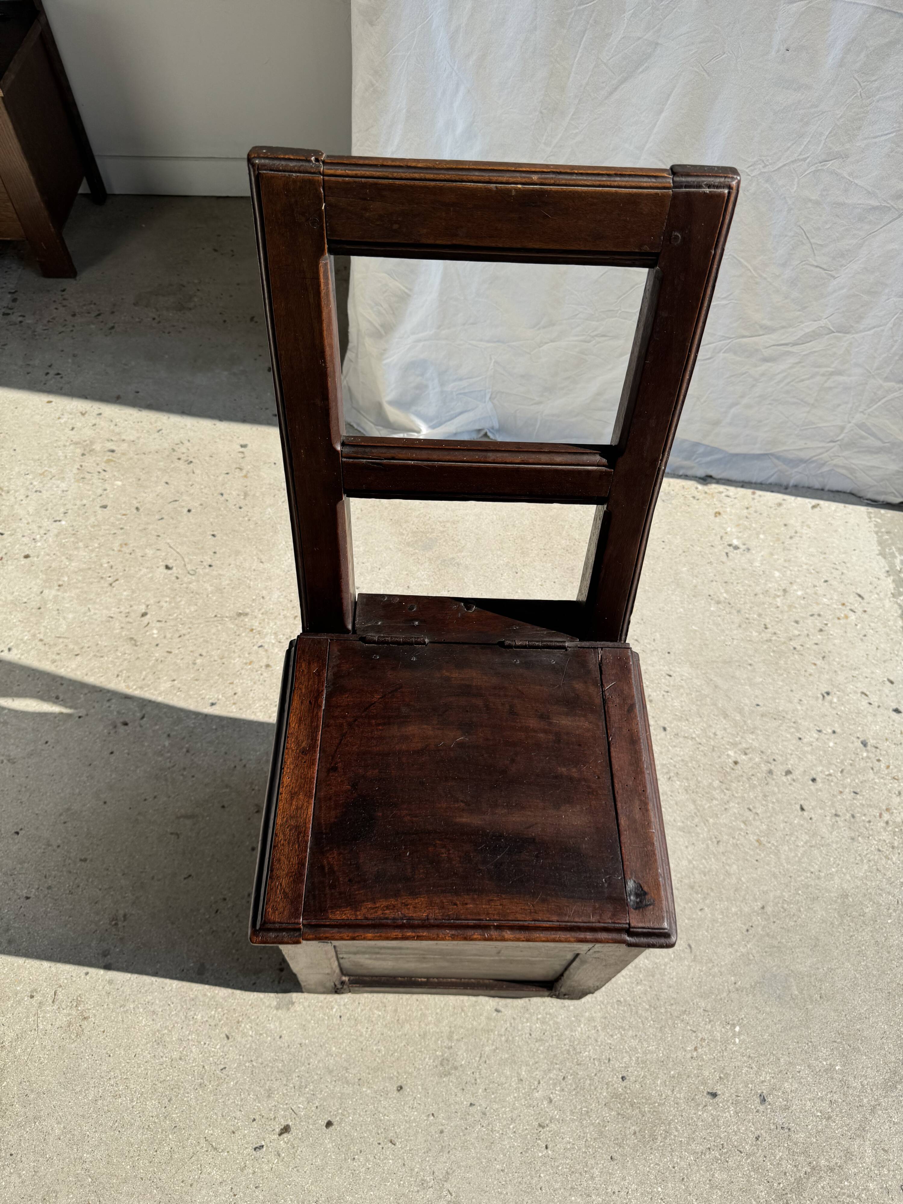 Antique oak storage chair