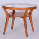 Table basse du milieu du siècle en chêne et verre, tchèque, années 1950.