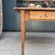 Renovated oak and walnut farmhouse table.