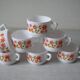 Set of 7 old Arcopal cups scania floral decor 1970s/80s retro kitchen decor