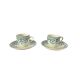 2 tasses terre de fer Saint Amand et Hamage modèle Guirlande vert