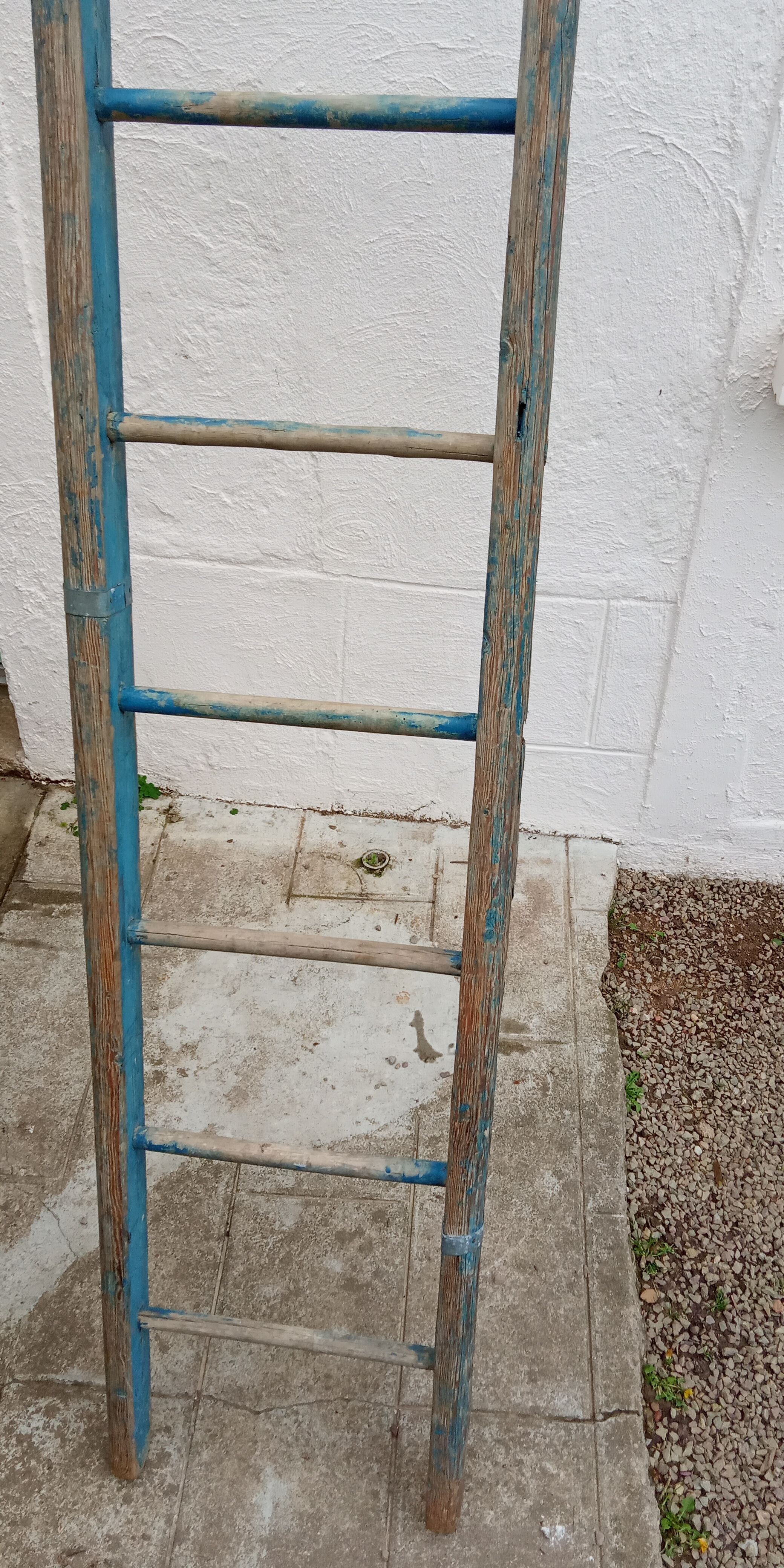 Farm ladder 3.5 m blue patina