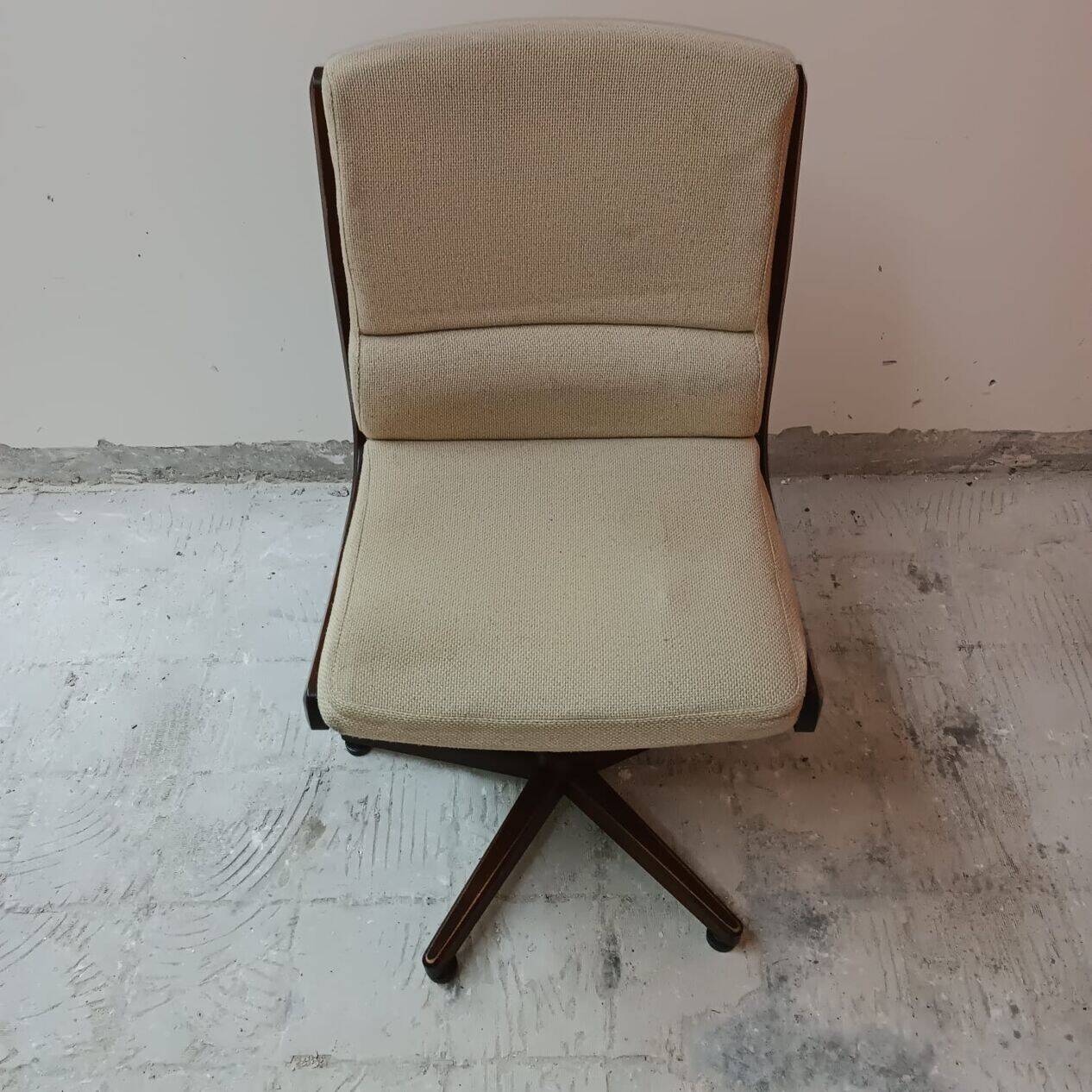 Vintage swivel wooden office chair from the 70s