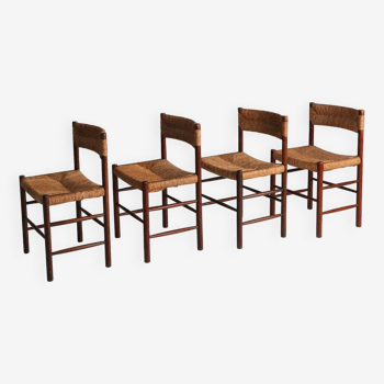 Set of 4 Dordogne chairs by Sentou, France, 1950s