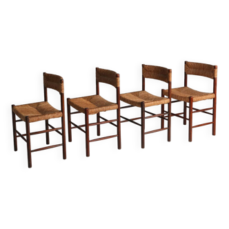 Set of 4 Dordogne chairs by Sentou, France, 1950s