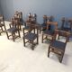 Vintage brutalist dining chairs set of 11 - 1960s