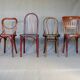 Set of 4 Thonet and Mundus Bistrot chairs 1910 to 1930