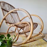 Antique rattan rocking chair
