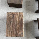 Small stool, side stool in old teak, footrest