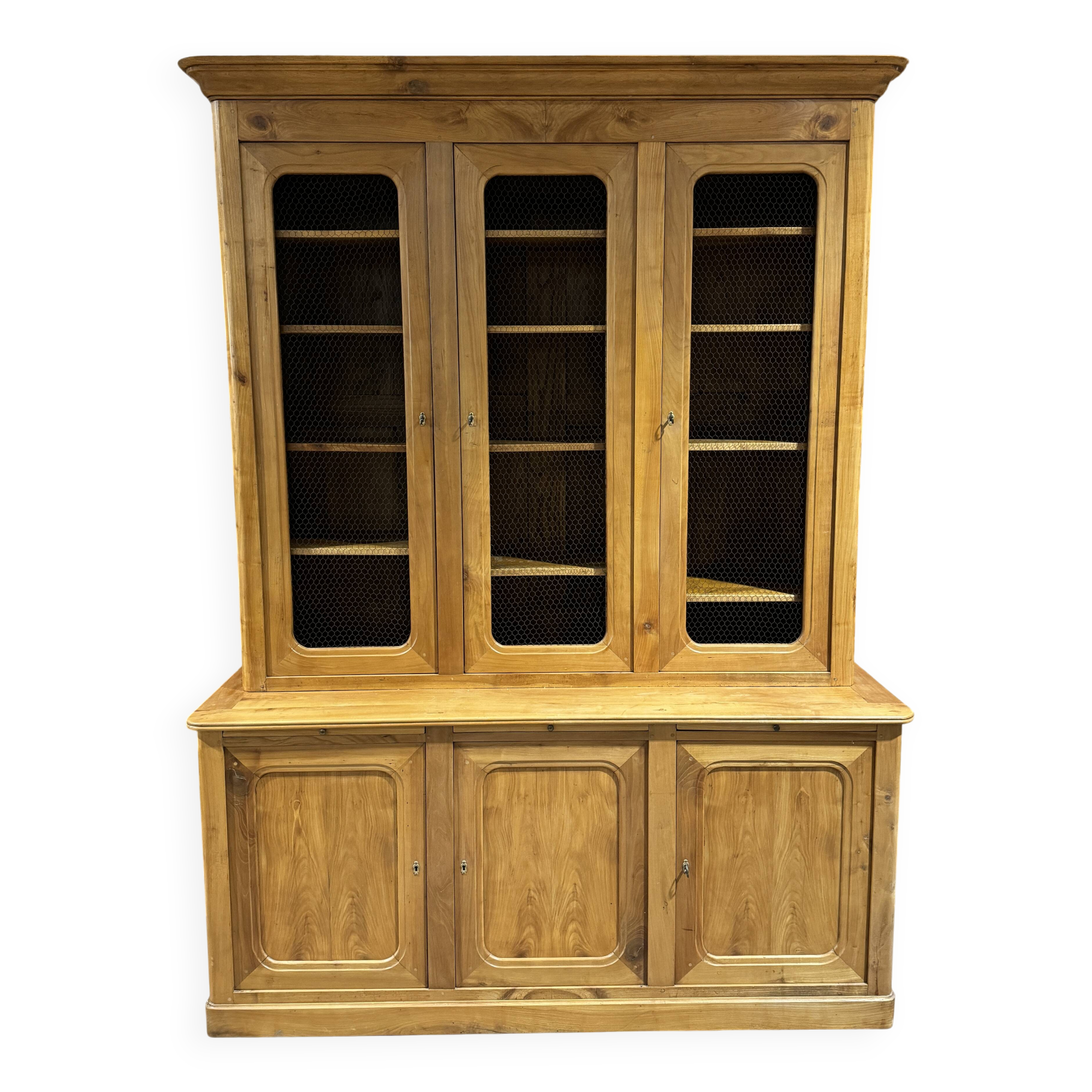 Large cherry wood bookcase