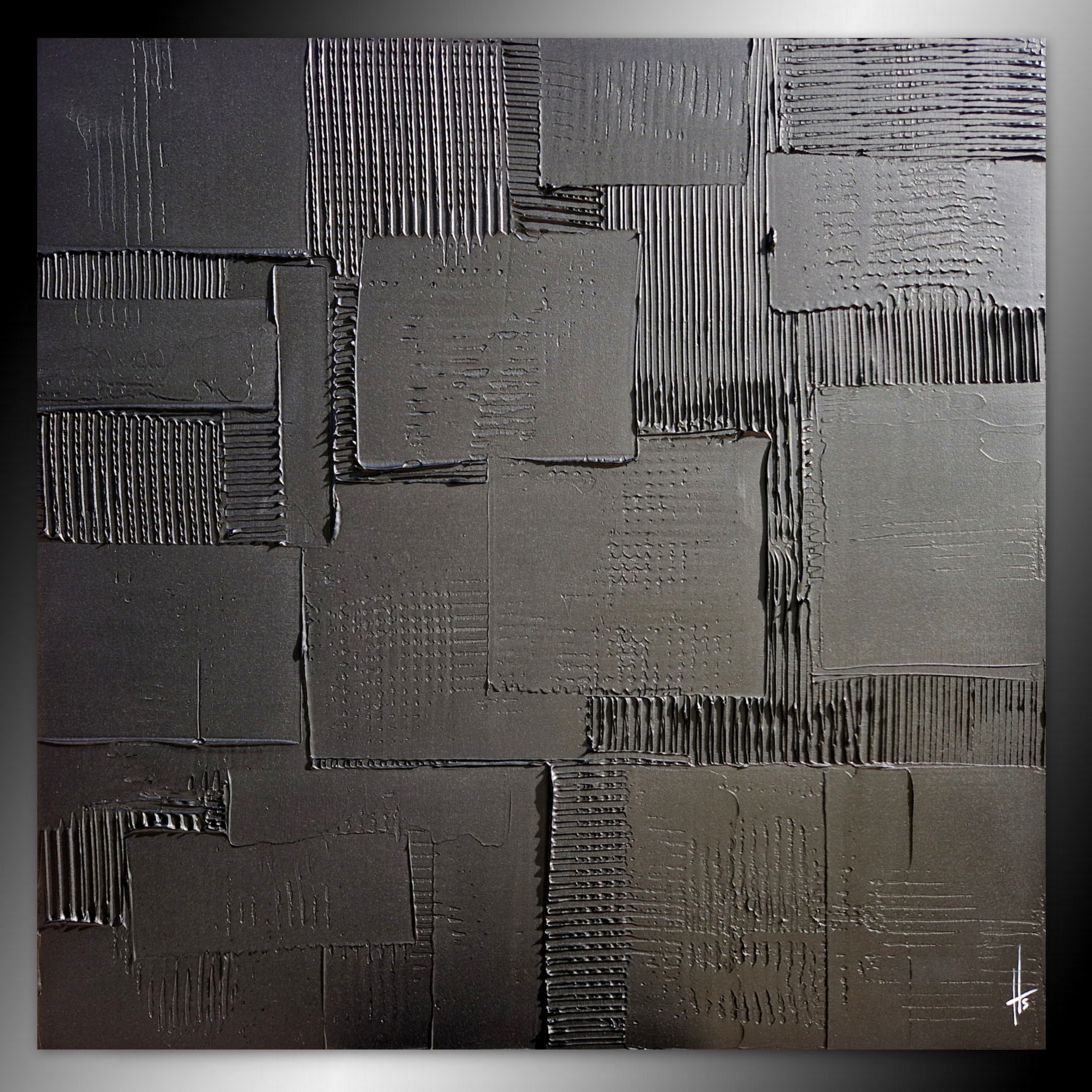 Tableau peinture monochrome noir