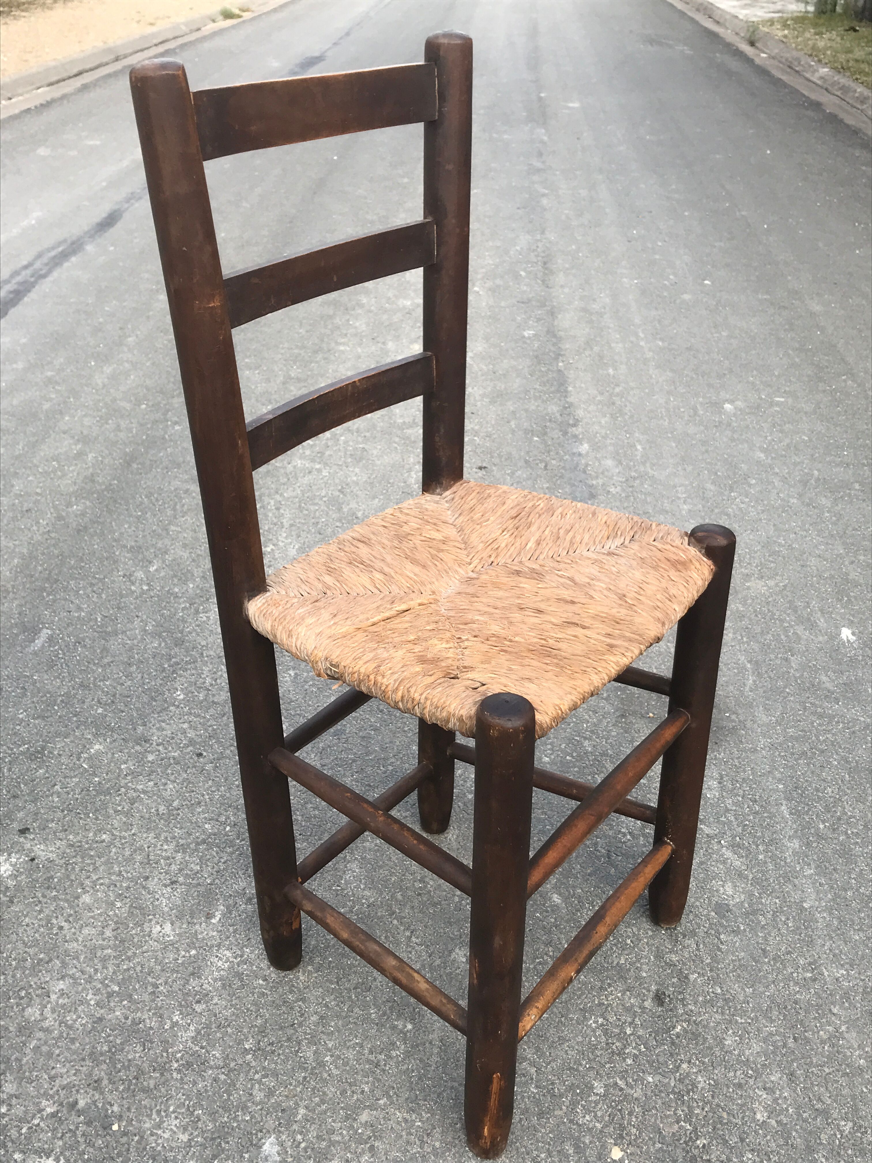 Chaises campagne suisse paille 1950