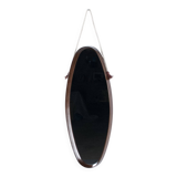 Miroir ovale scandinave en teck des années 60