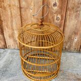 Cage à oiseau ancienne en bois