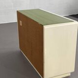 Vintage 6-drawer chest in beige wood and green varnish, Norway, 1960s