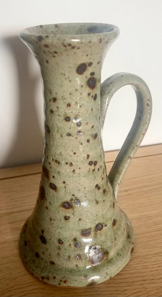 Speckled stoneware candle holder