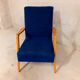Vintage armchair 50s in wood and fabric