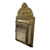 Wall cabinet / vintage mirror in gilded brass