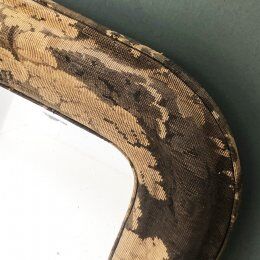 Large antique mirror with upholstered frame  92x128cm