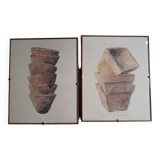 1 set of 2 very original illustrations signed Baudry