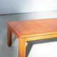 1970s "Fox Hunt" Design Rectangular Cherry Wood Inlaid Coffee Table