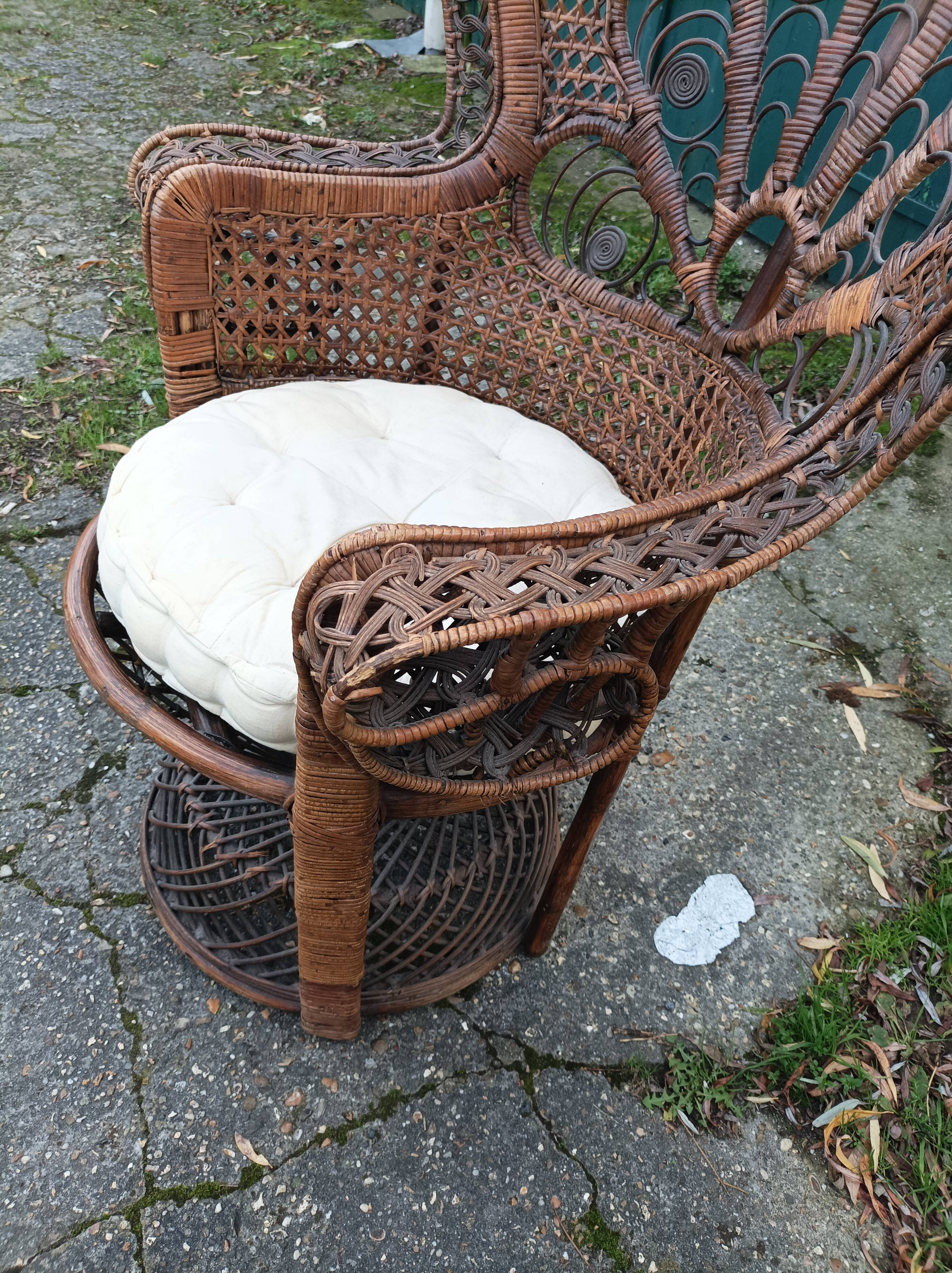 Armchair emmanuelle wicker vintage rattan
