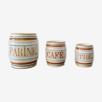 Trio of Jules Vieillard condiment pots