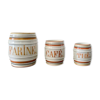 Trio of Jules Vieillard condiment pots