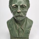 Bust in patinated plaster of the composer Gabriel Fauré, signed, 19 cm