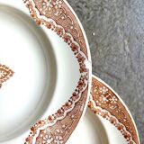 6 Longwy hollow plates in iron clay, "Andalusian" service