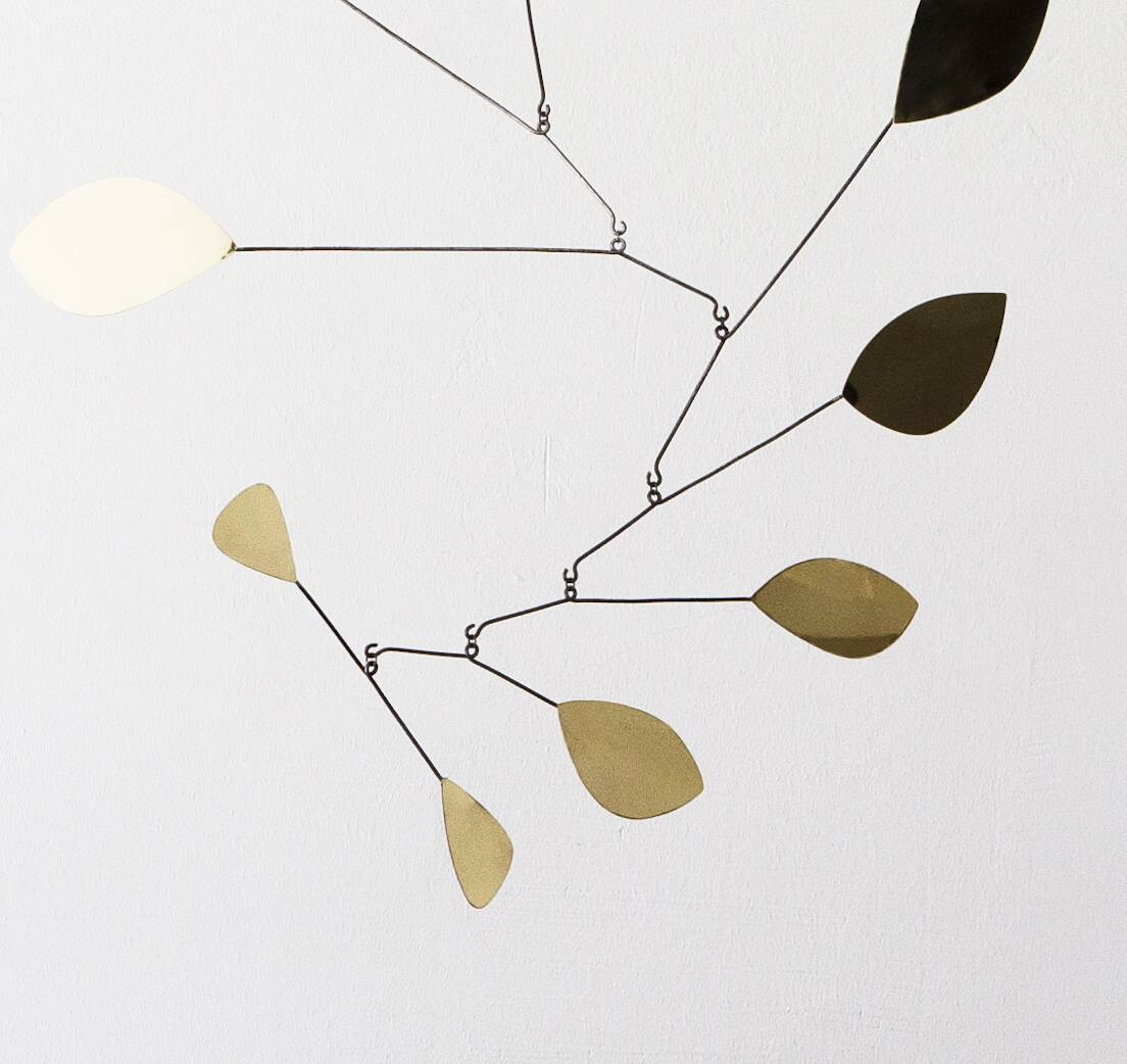 Large brass petal mobile