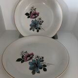 Lot of 2 serving dishes old Lunéville Badonviller model Floréal