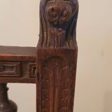 Lot de 2 chaises bois massif tête de lion