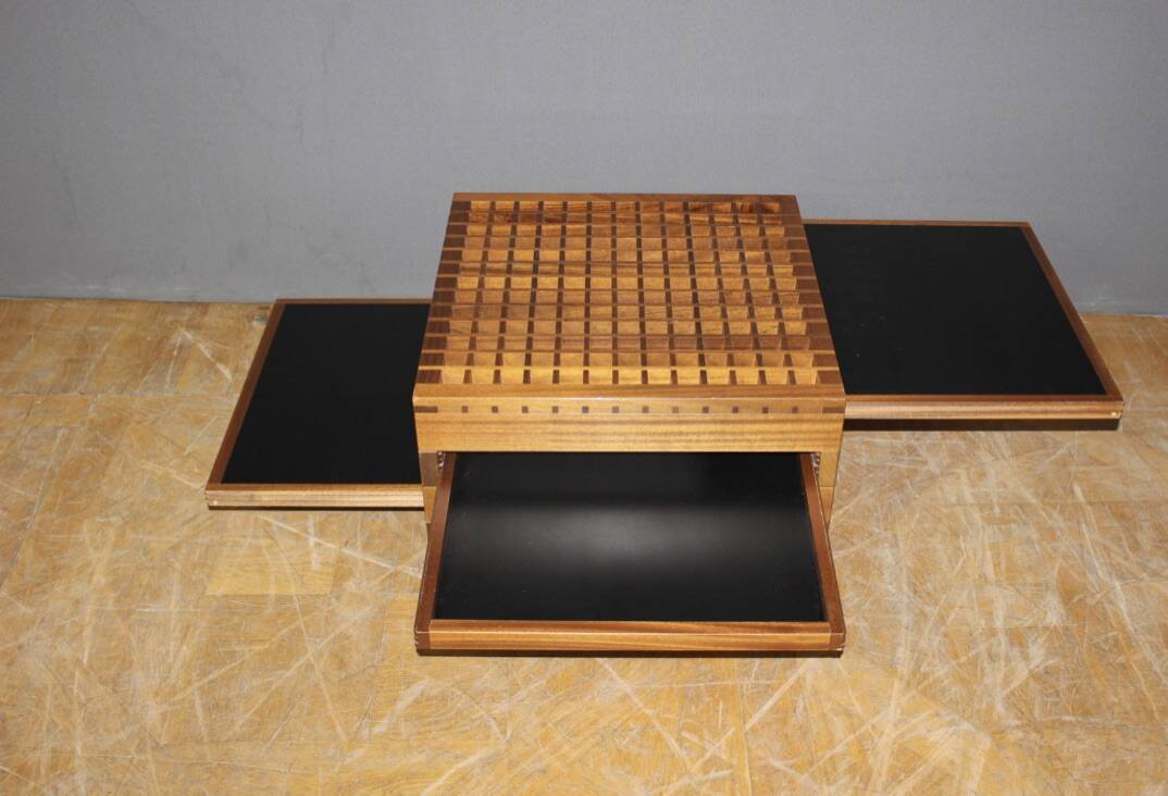 Black And White Coffee Table By Bernard Vuarnesson Model Tetra Circa 1980