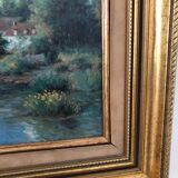 Peinture 3/4 (reproduction) dans superbe cadre doré, Vintage, France