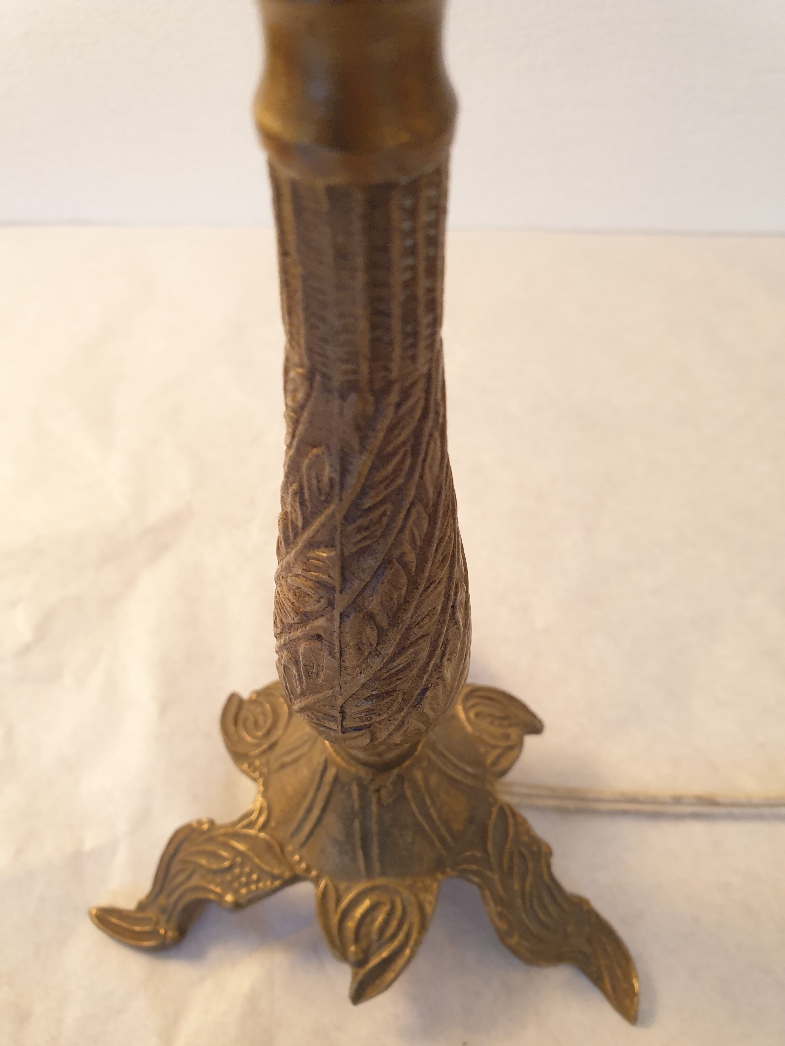 Old gilded bronze lamp