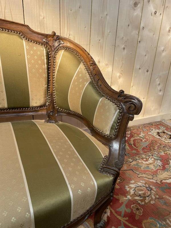 Canapé - Banquette de style Louis XV - Rocaille