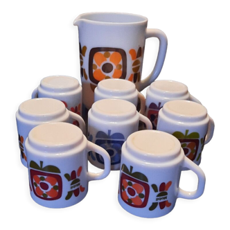 Pitcher and 8 mobil cups