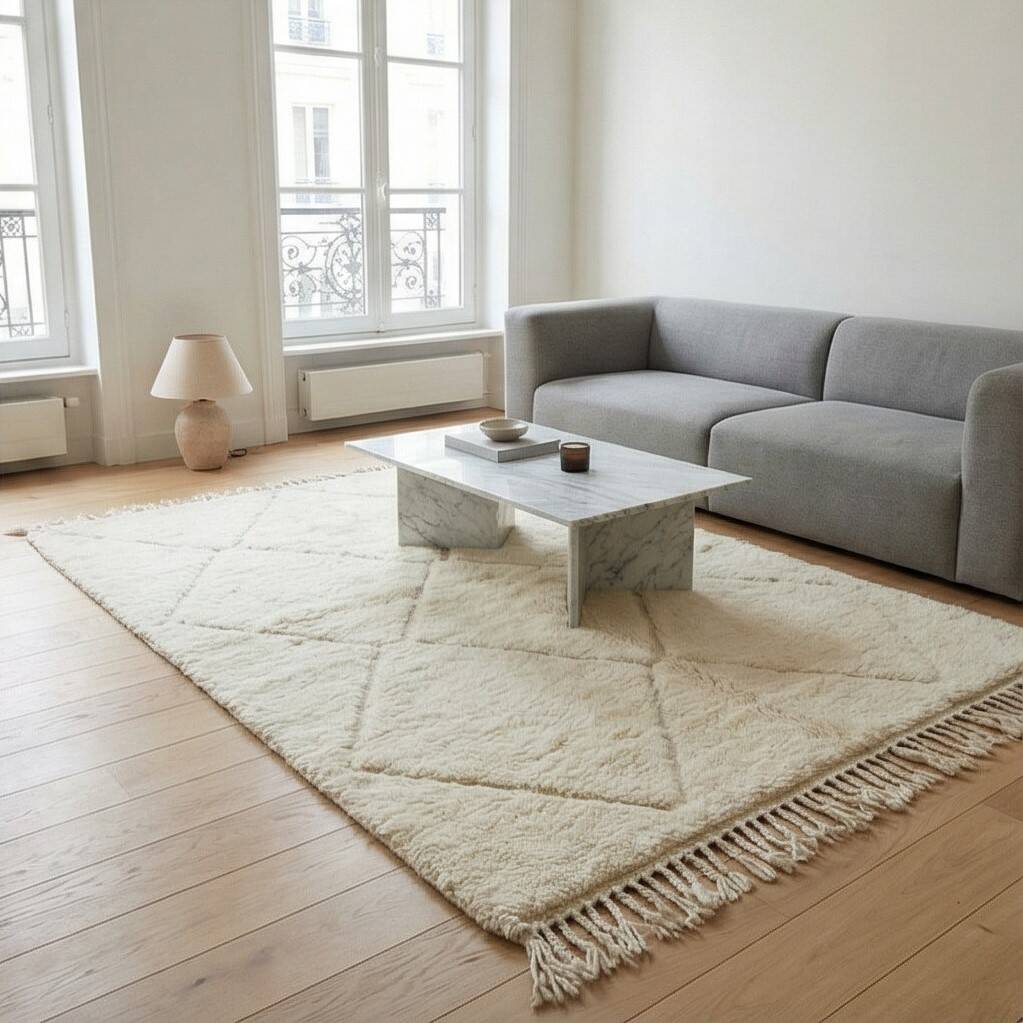Berber rug with white diamonds 150x250 cm