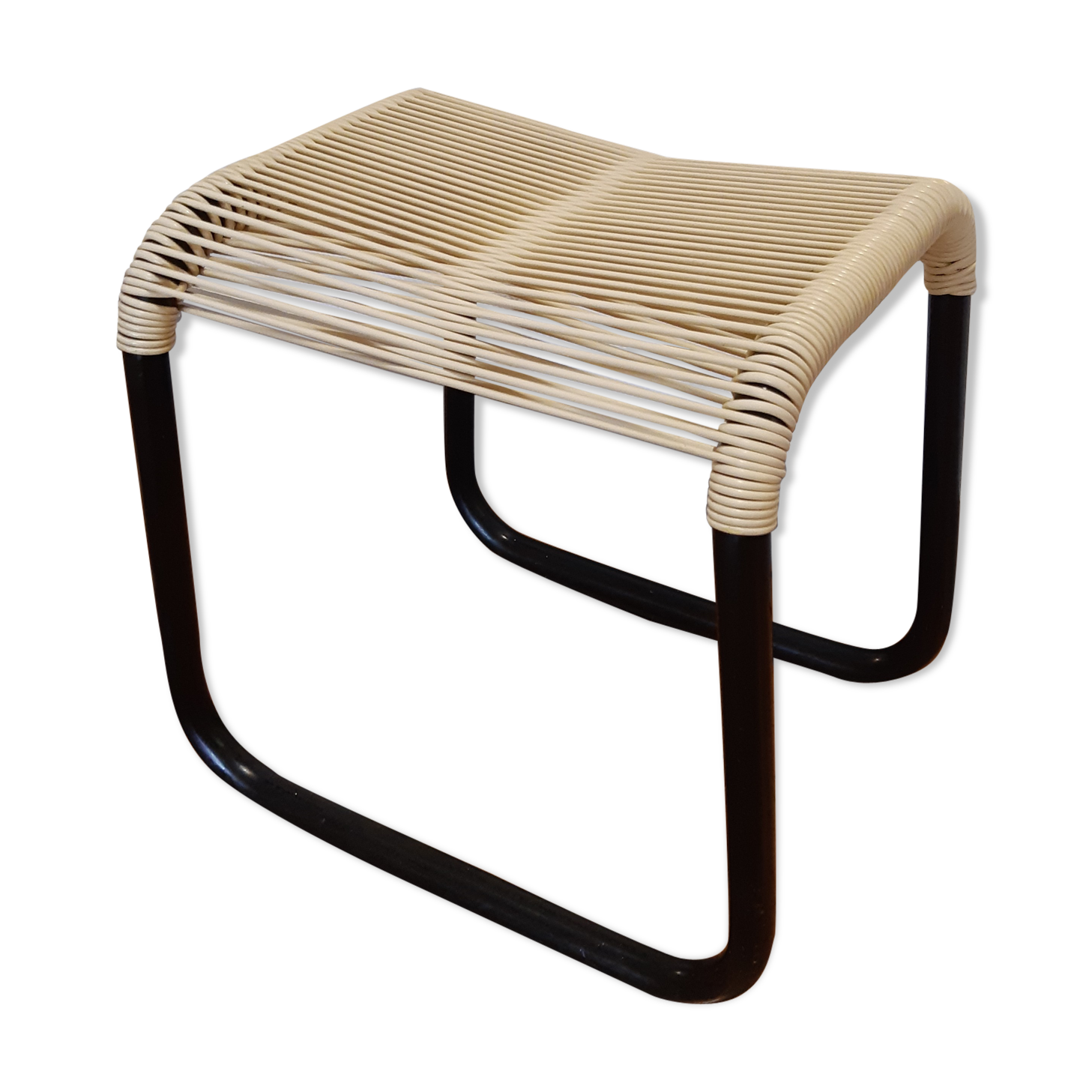 Vintage scoubidou metal tabouret