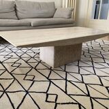 Travertine coffee table, 1980