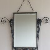 Mirror art deco wrought iron 75x87cm