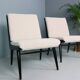 2x 'boomerang' h. mitzlaff, e. schmidt for soloform, bouclé lounge chairs, 1953
