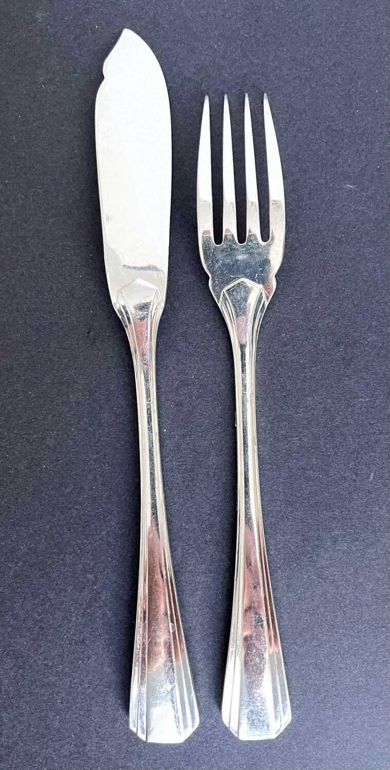 Christofle silver-plated fish cutlery (24 pieces)
