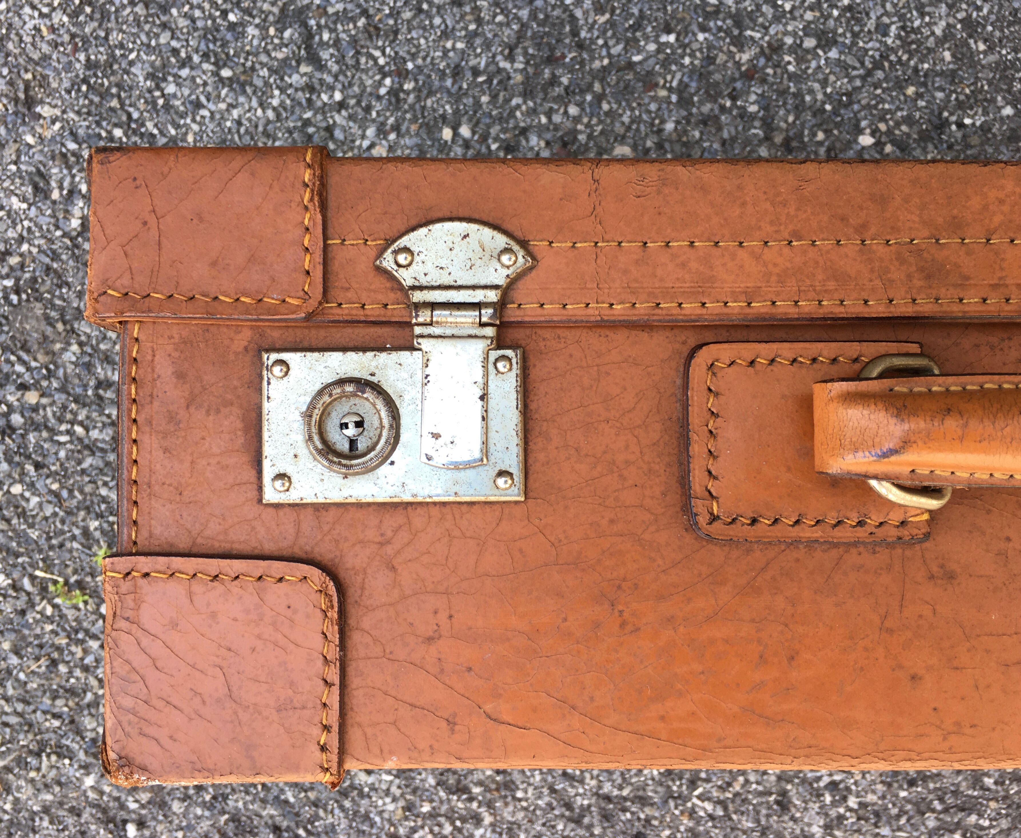 Leather suitcase