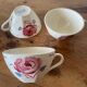3 tasses à café Badonwiller, roses rouges & bleues